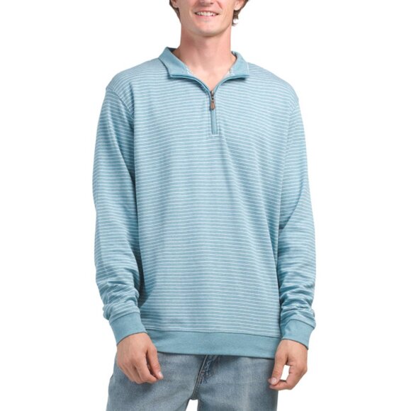 JOHNNIE-O Baltic Skiles Striped Quarter Zip Shirt